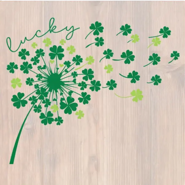 Lucky Dandelion Four Leaf Clover T-Shirt MadewithHugsnLoves