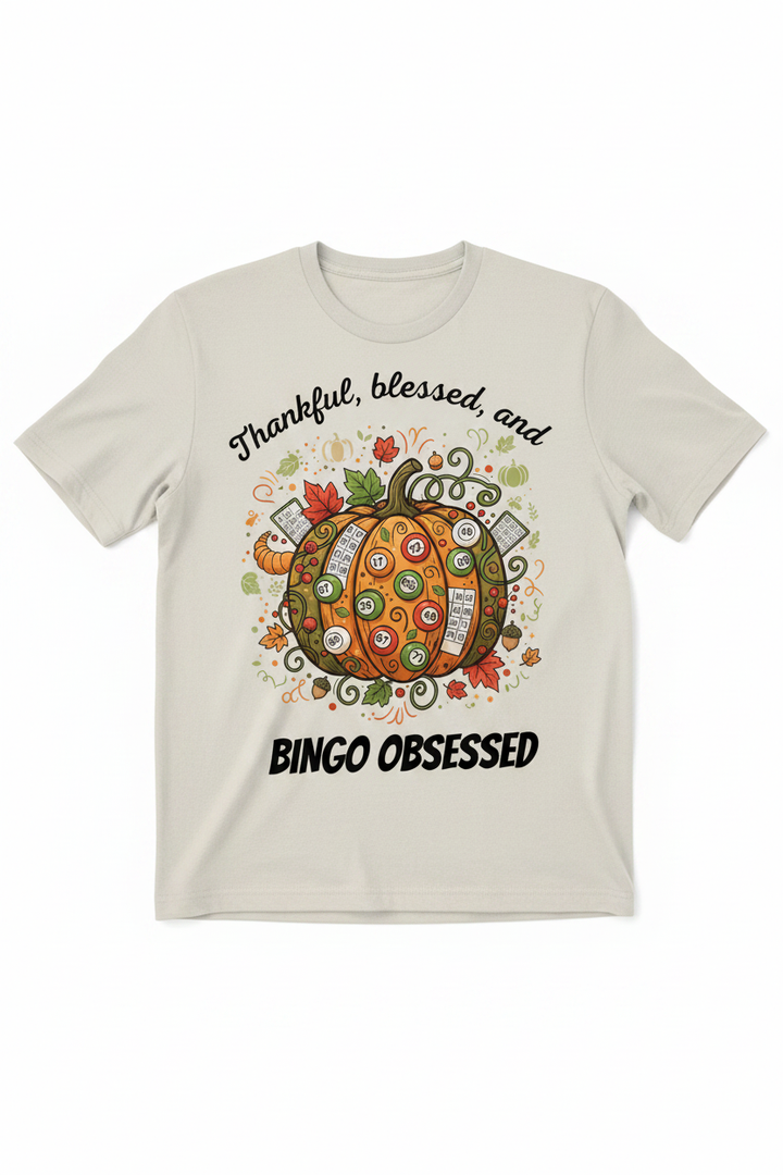Beige Bingo Obsessed Tee Mockup