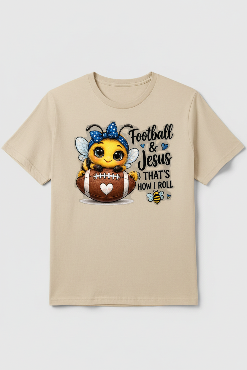 Beige football T-shirt mockup