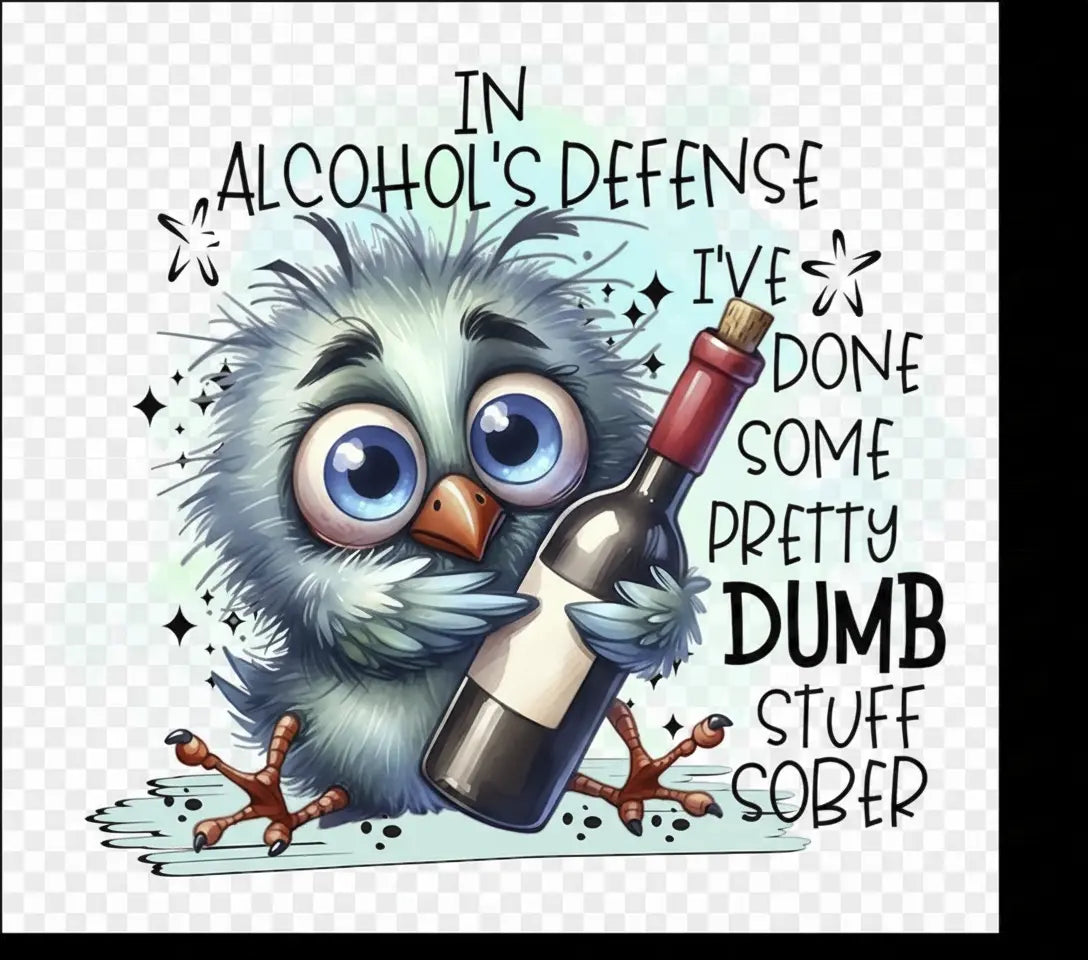 In Alcohol's Defense Funny Bird Graphic Tee MadewithHugsnLoves