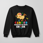 Black sweatshirt mockup with cancer chick design