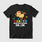 Black t-shirt mockup with cancer fighter chick design