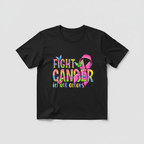 Black t-shirt mockup with fight cancer design