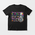 Black t-shirt mockup with inspirational elephant design