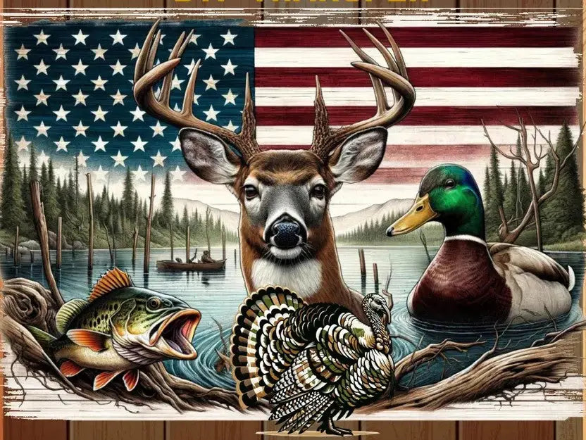 American Wildlife Hunting T-Shirt MadewithHugsnLoves