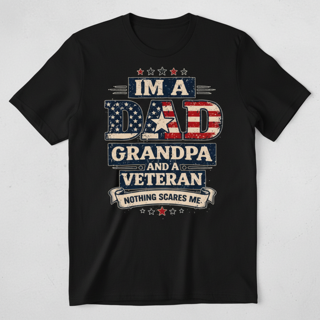 Dad Grandpa Veteran - Black