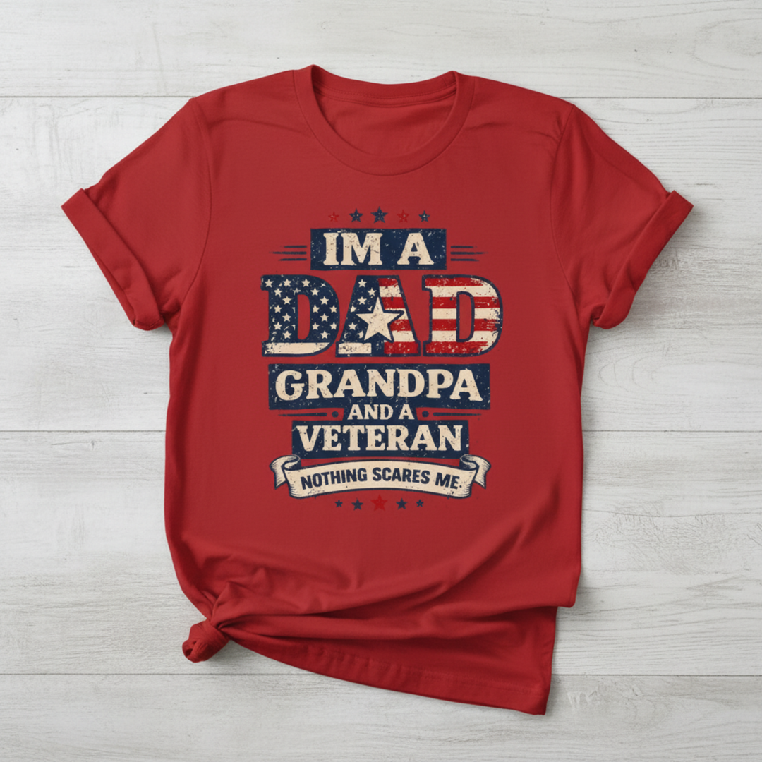 Dad Grandpa Veteran - Red