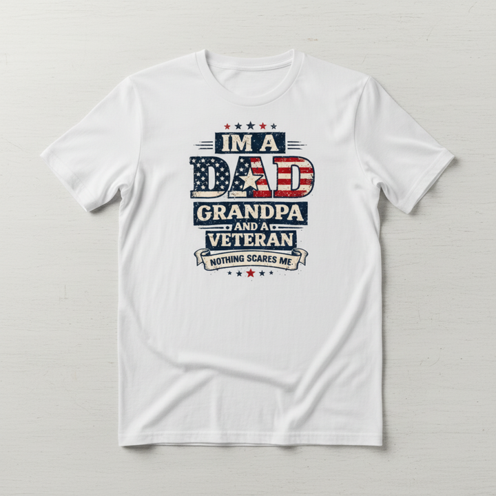 Dad Grandpa Veteran - White
