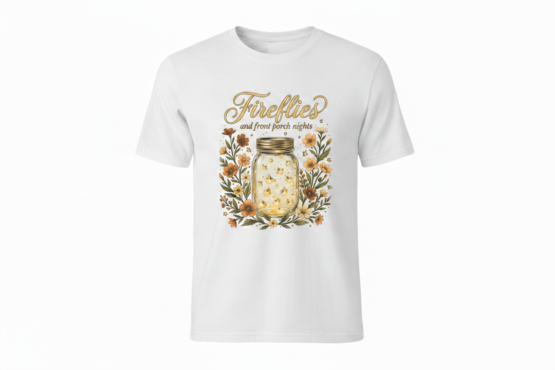 Fireflies Tee - White No Background