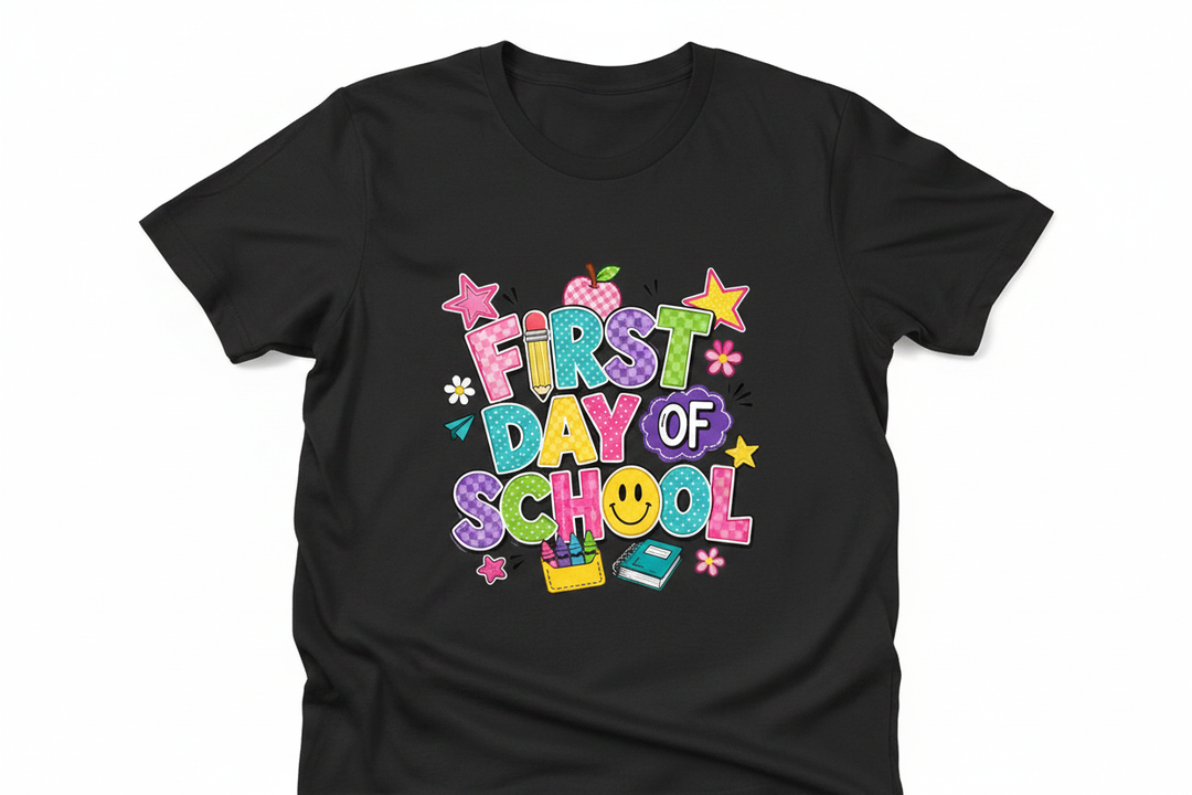 First Day of School Black T-Shirt Mockup