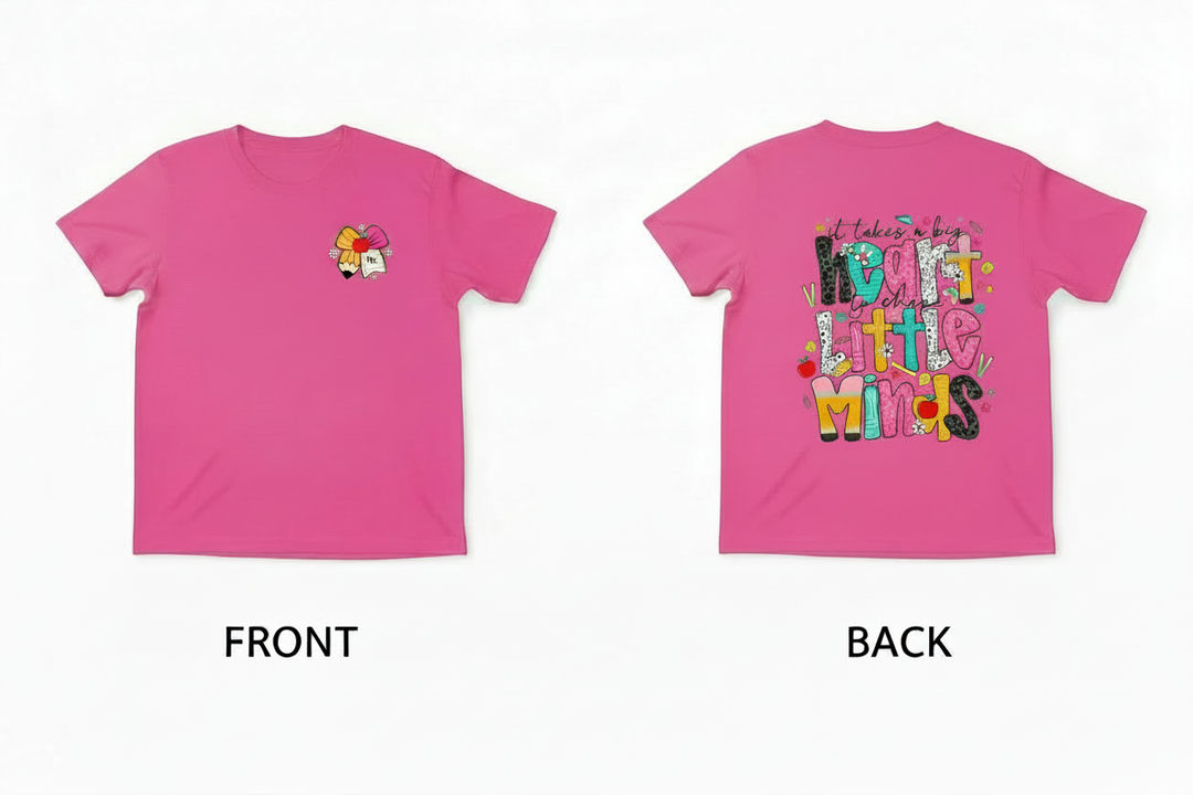 Front &amp; Back Hot Pink Tee - True Pocket Size