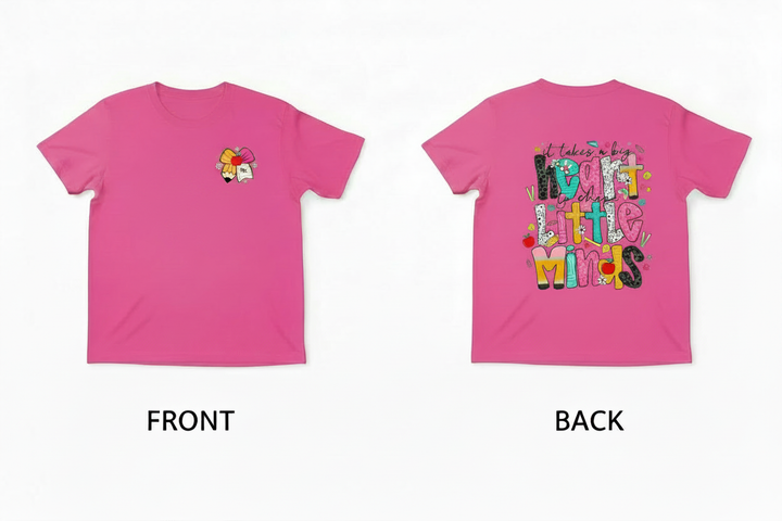 Front &amp; Back Hot Pink Tee - True Pocket Size