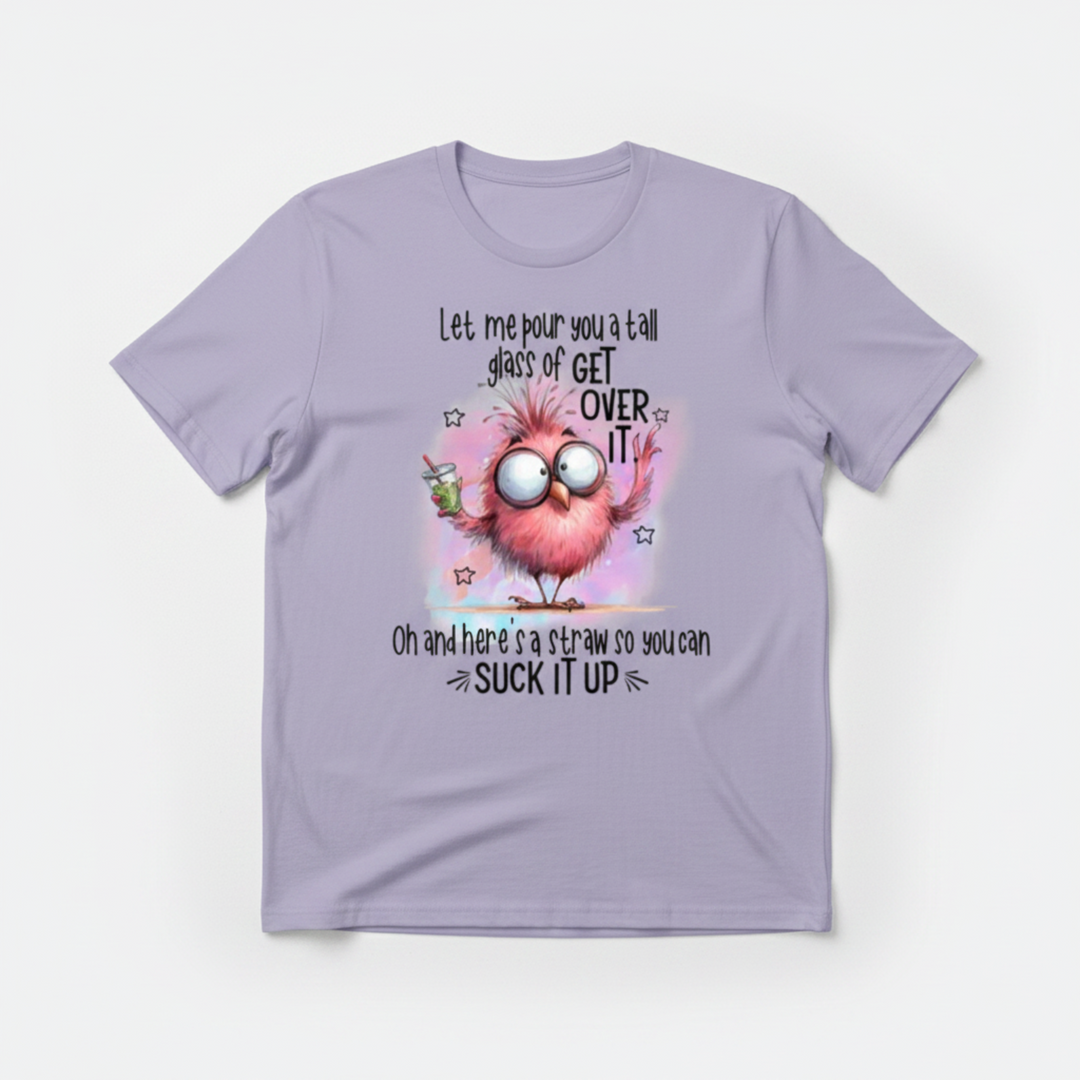 Funny Bird Light Purple T-Shirt Mockup