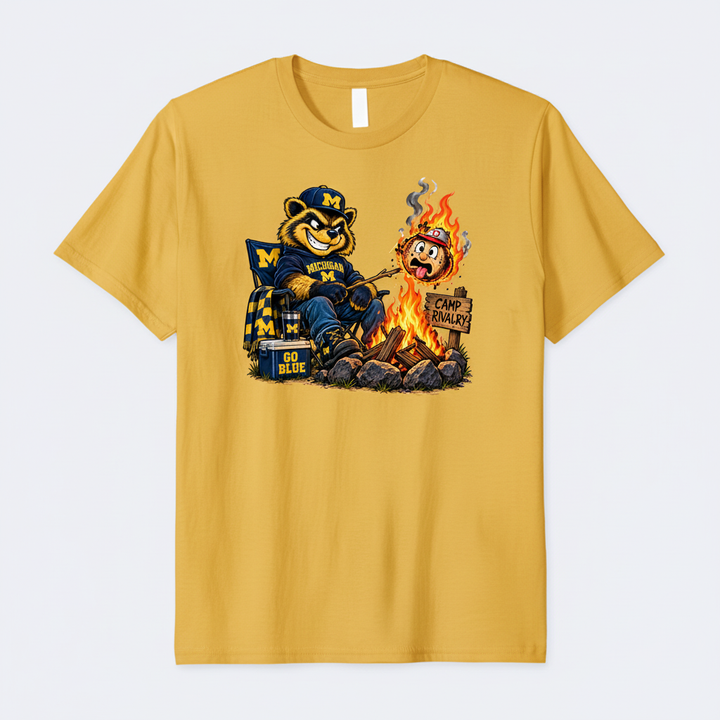 Golden-yellow T-shirt mockup