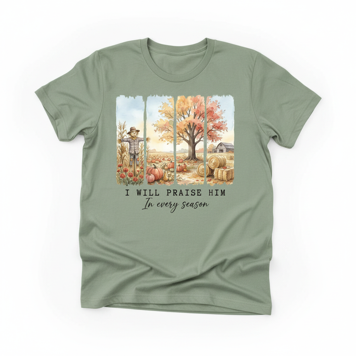 I Will Praise Him - Sage Green T-Shirt Mockup
