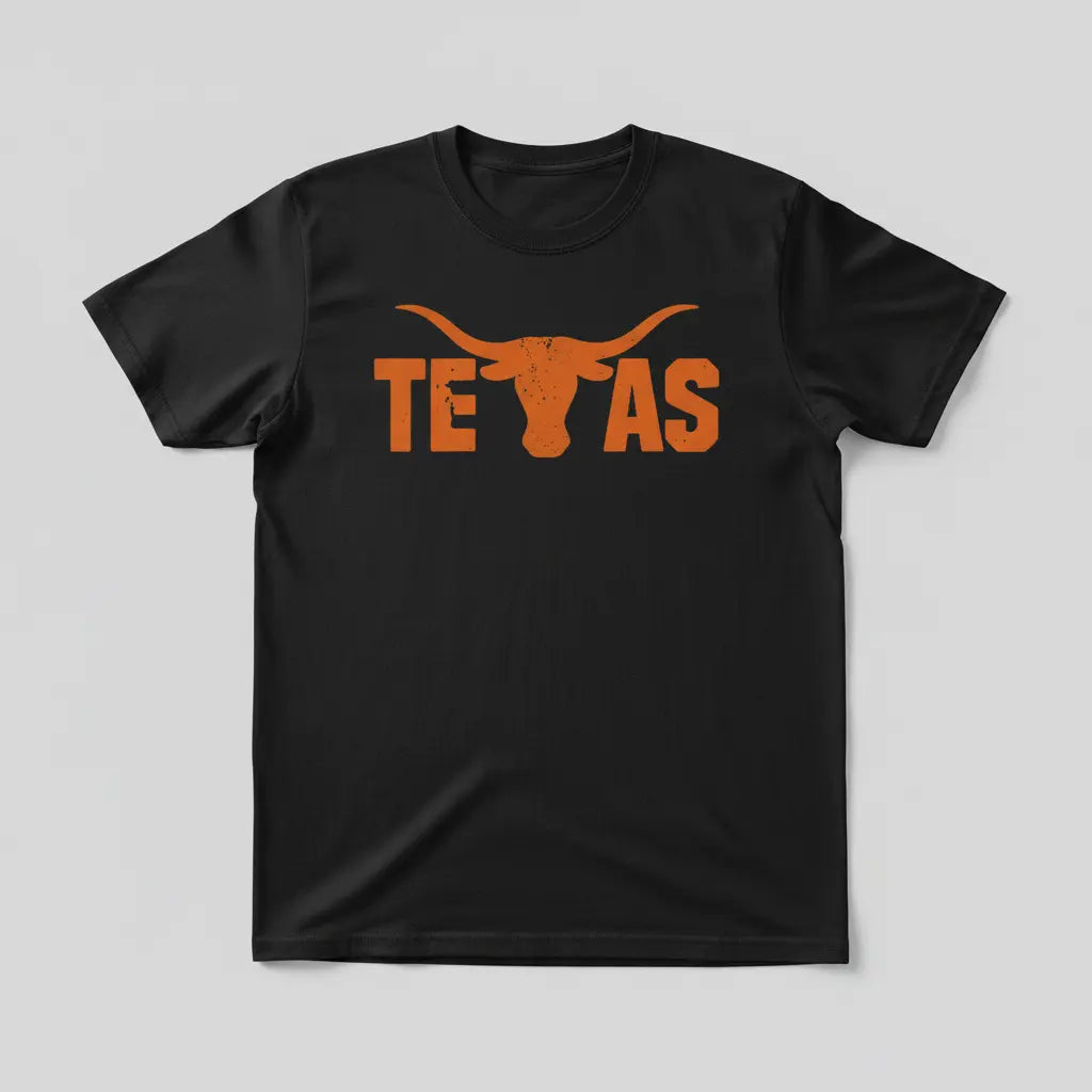 Black Texas Longhorn Bull T-shirt