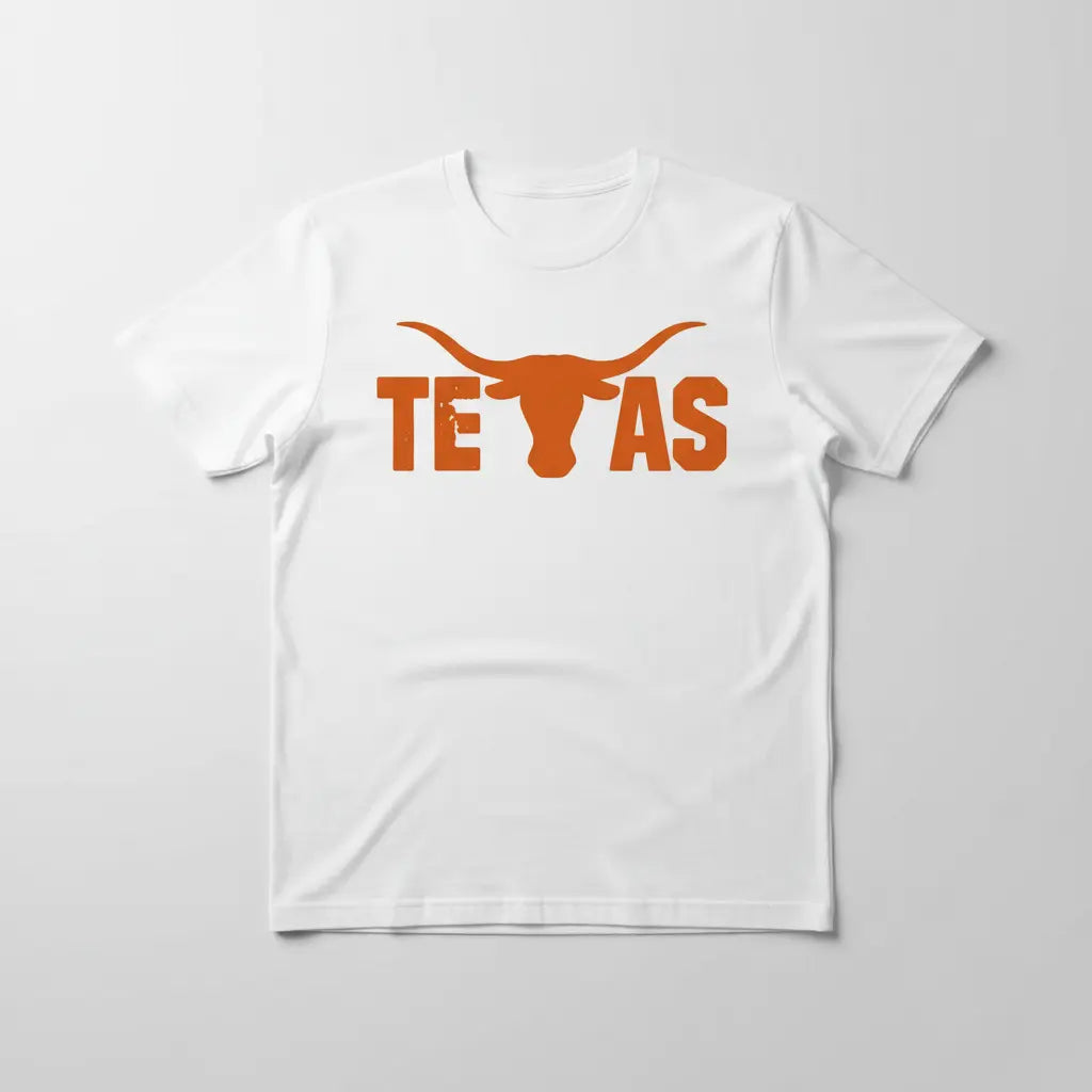 White Texas Longhorn Bull T-shirt
