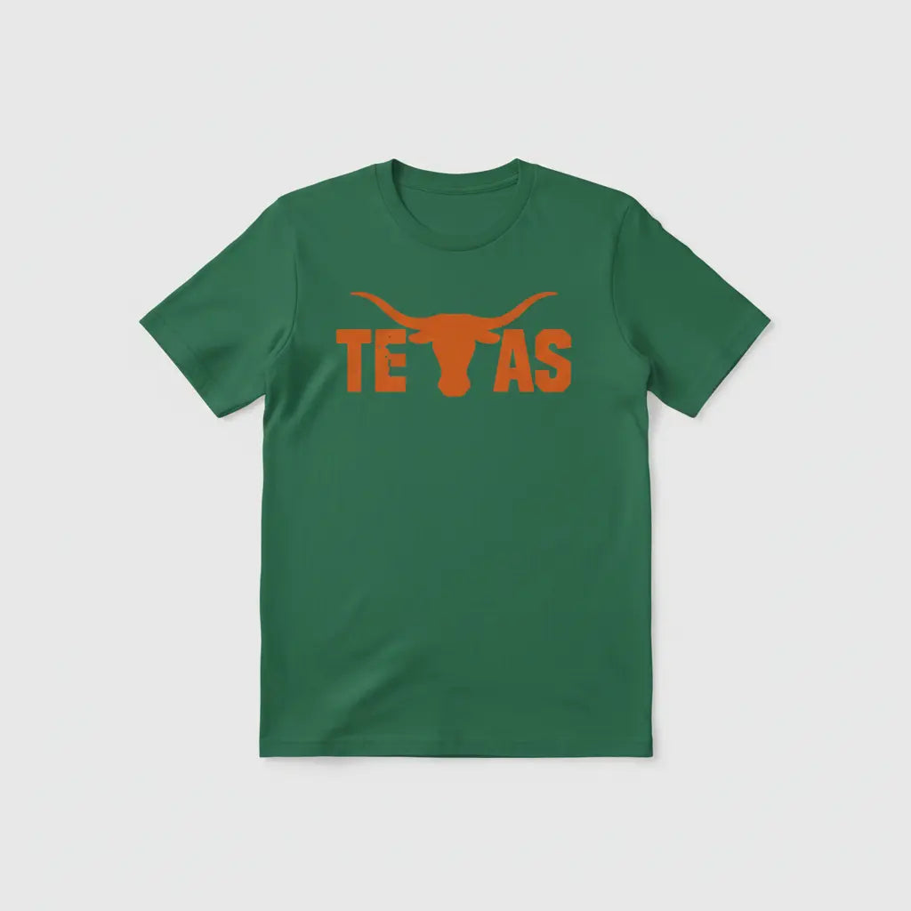 Green Texas Longhorn Bull T-shirt