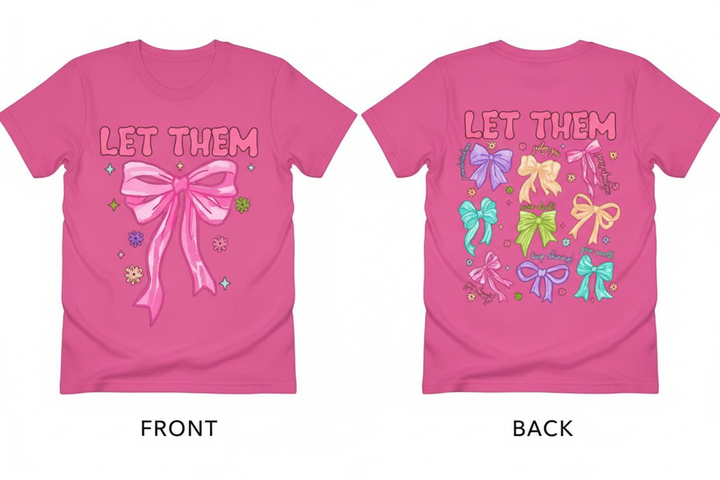 Let Them Tee - Hot Pink Front &amp; Back Labeled