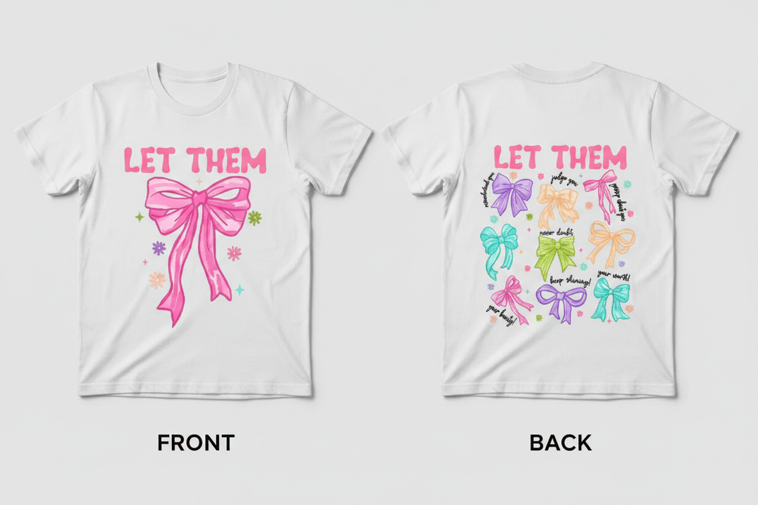 Let Them Tee - White Front &amp; Back Labeled