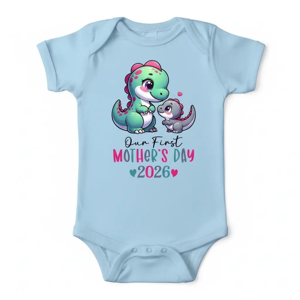 Light Blue Dino Onesie Mockup