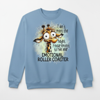 Light blue sweatshirt mockup with funny giraffe design