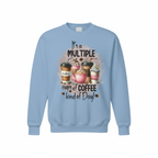 Light blue sweatshirt mockup with multiple coffee cups design