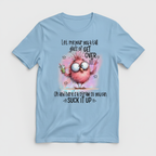 Light blue t-shirt mockup with sassy bird design