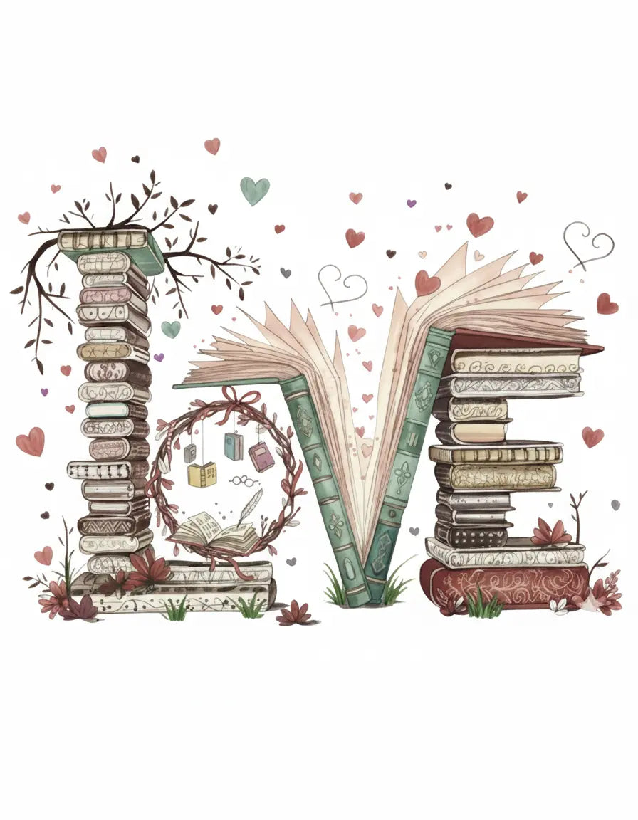 LOVE Books Graphic Tee MadewithHugsnLoves