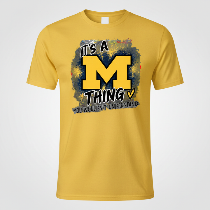 Maize-yellow “It’s a M Thing” T-shirt mockup