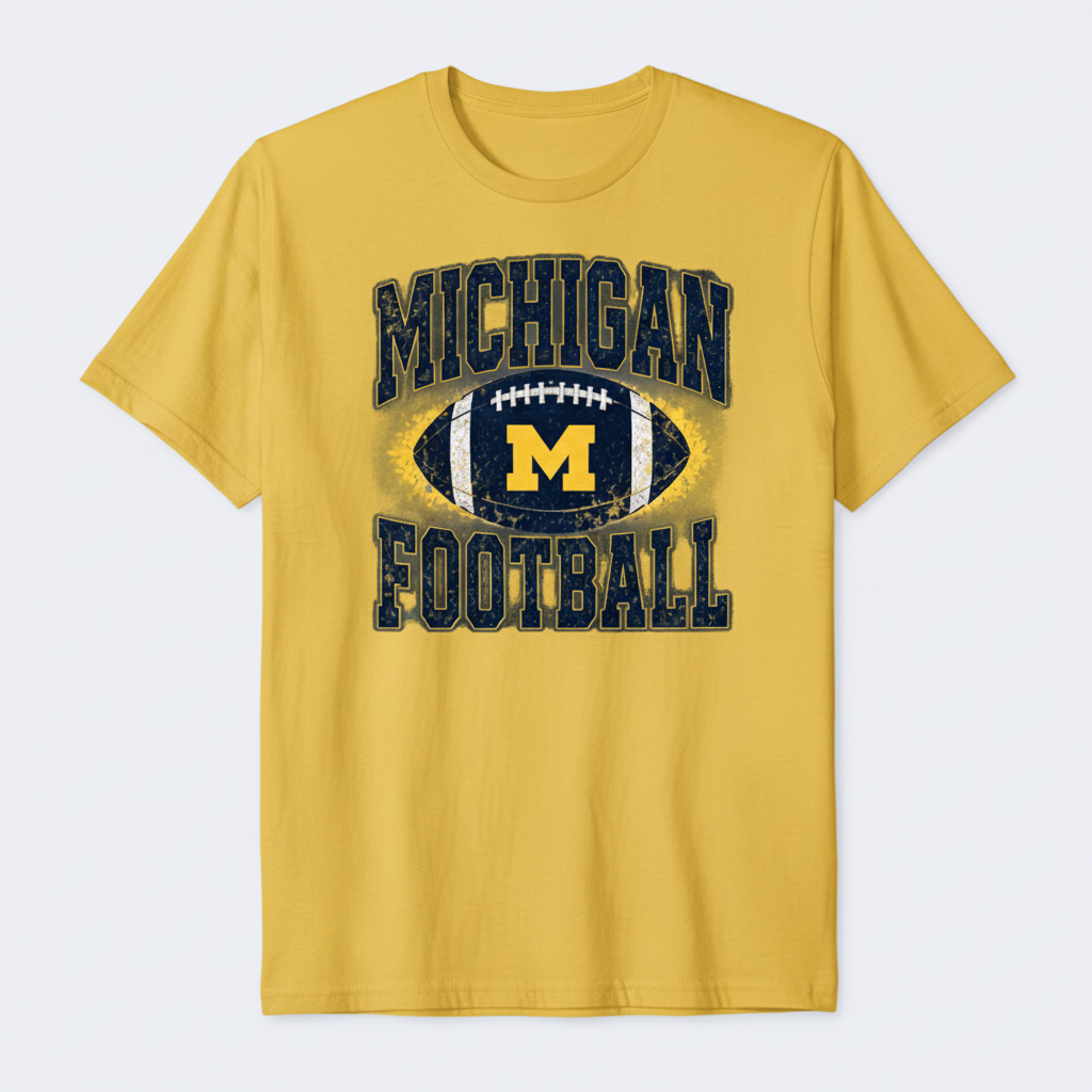 Maize-yellow Michigan Football T-shirt mockup