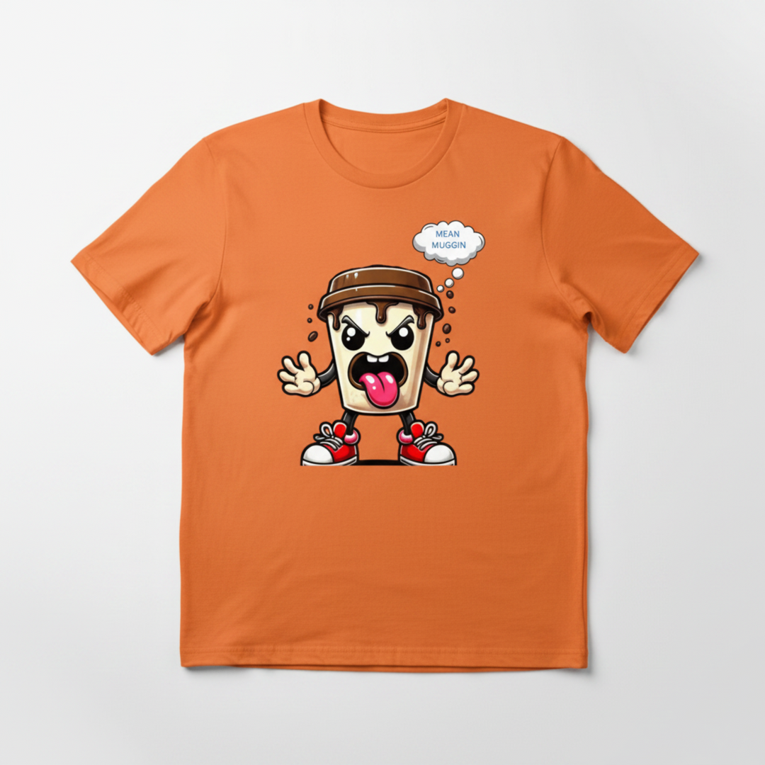 Mean Muggin Orange T-Shirt Mockup