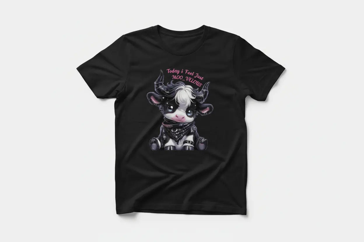 MOO_VELOUS Black T-Shirt