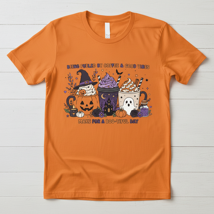 Orange Tee - Boo-tiful Day Coffee Mockup