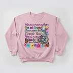Pink sweatshirt mockup with inspirational elephant design