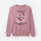Pink sweatshirt mockup with sassy bird design