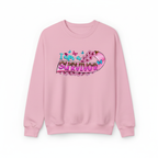 Pink sweatshirt mockup with survivor design