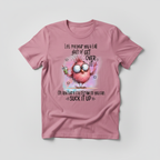 Pink t-shirt mockup with sassy bird design