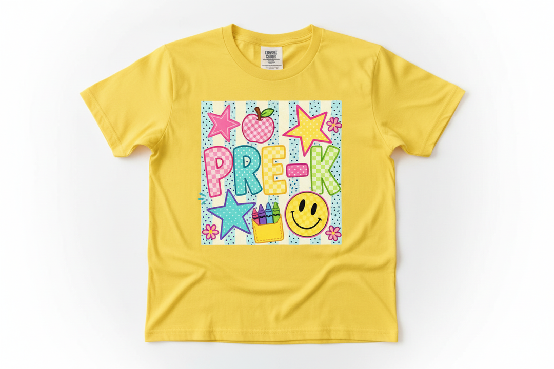 PRE-K Yellow Tee Mockup