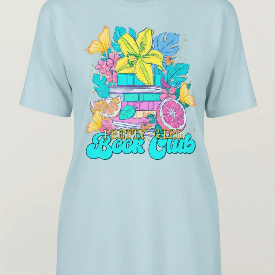 Pretty Girl Book Club Light Blue Tee