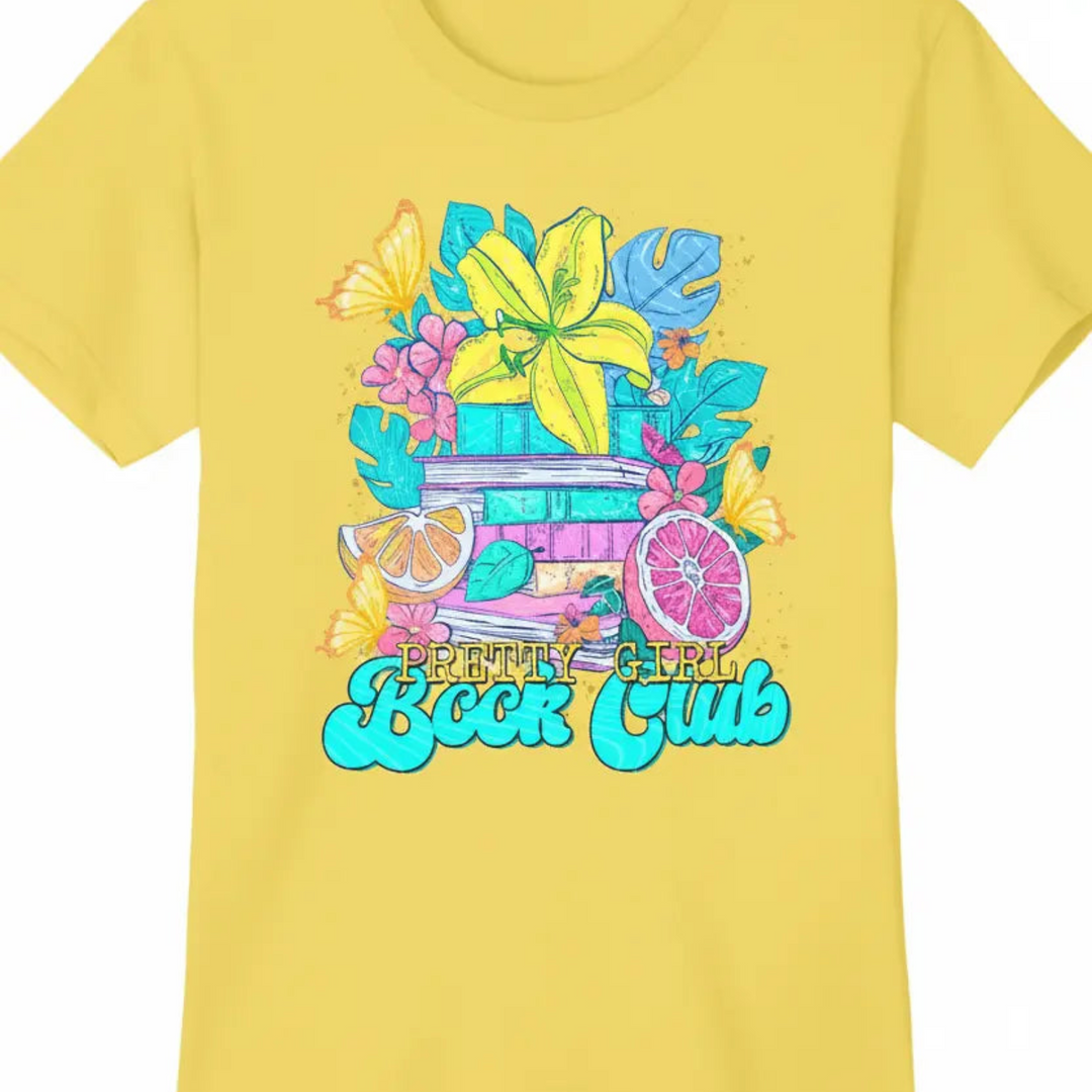 Pretty Girl Book Club Yellow Tee No Background