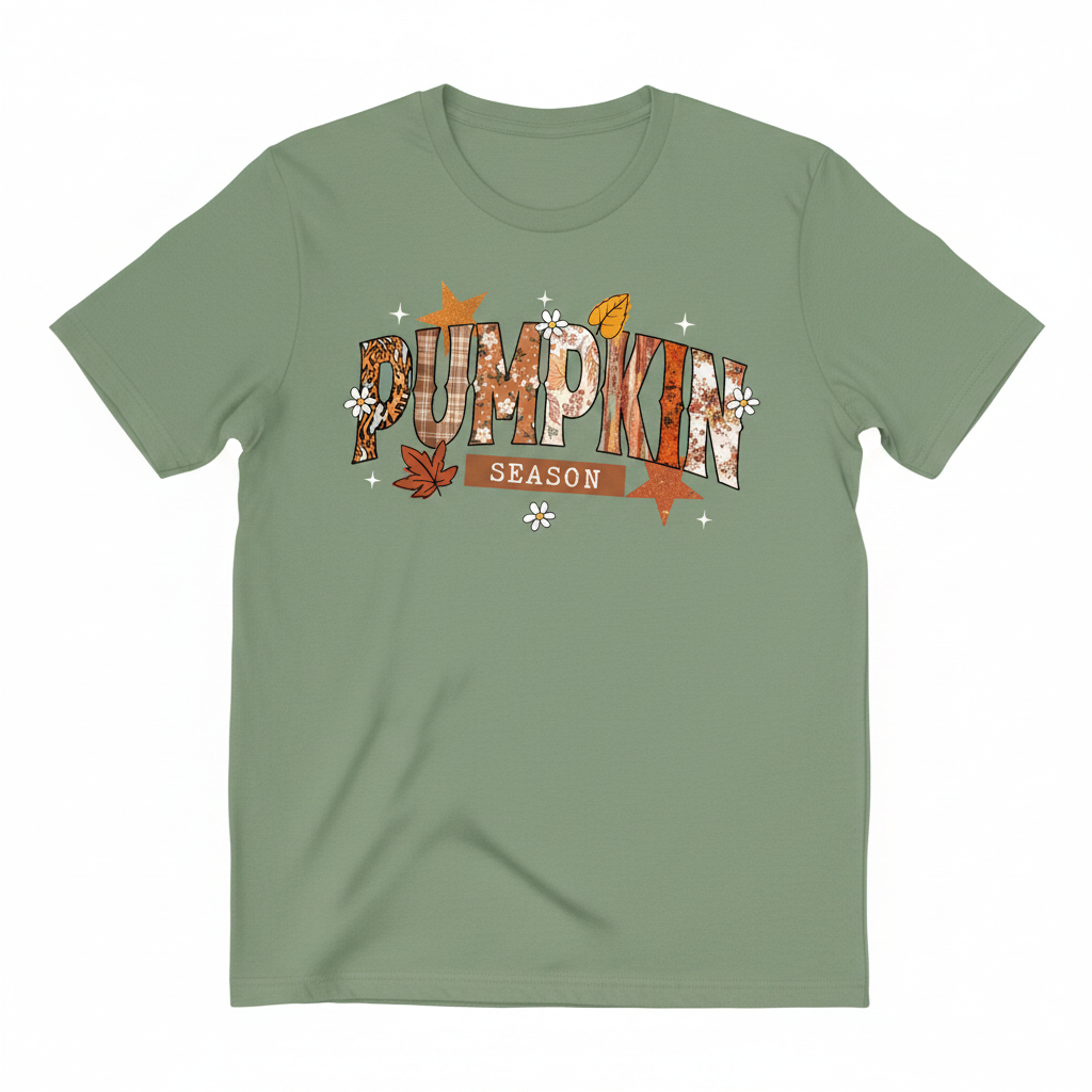 Pumpkin Season - Green T-Shirt Mockup