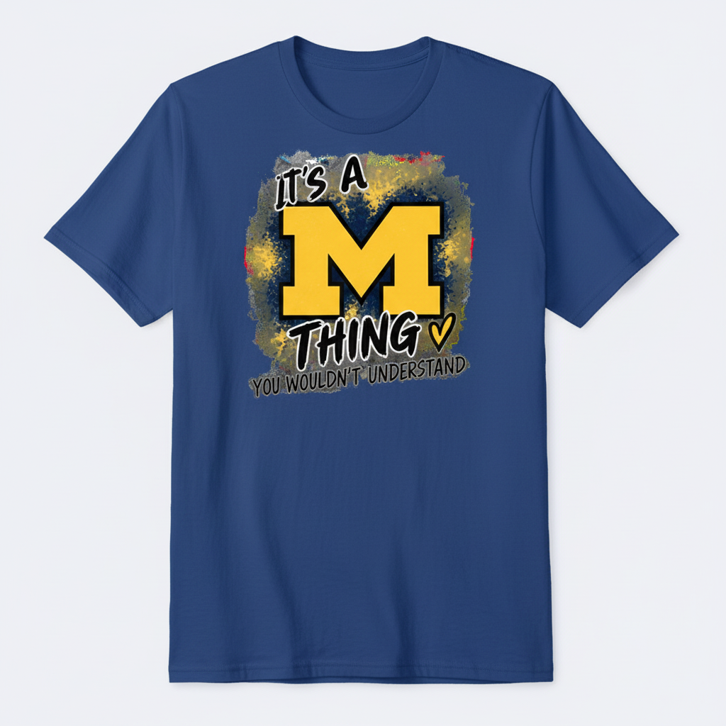 Royal-blue “It’s a M Thing” T-shirt mockup