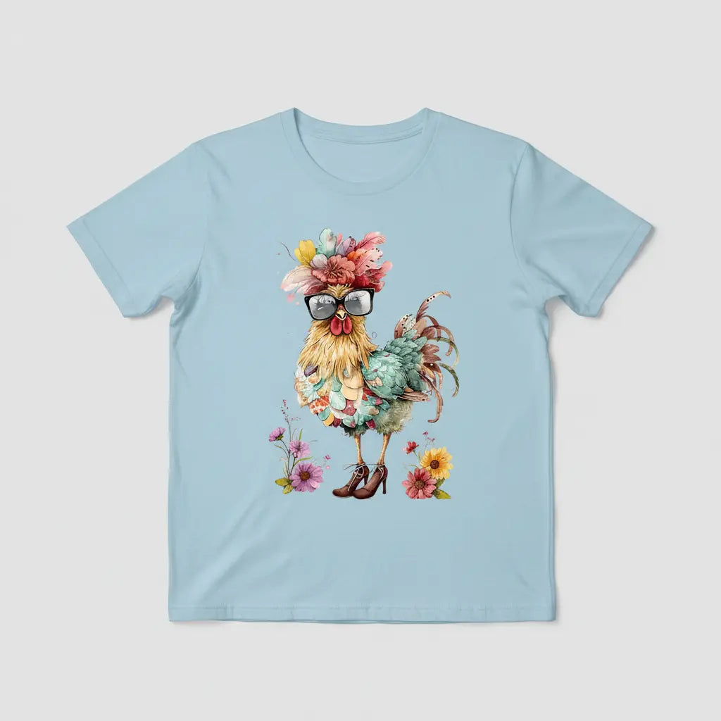Sassy Chicken Light Blue T-Shirt