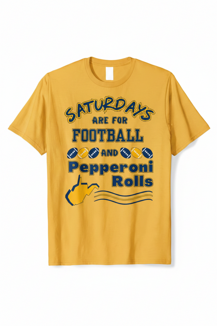 Saturdays Are For Football Yellow Tee Mockup