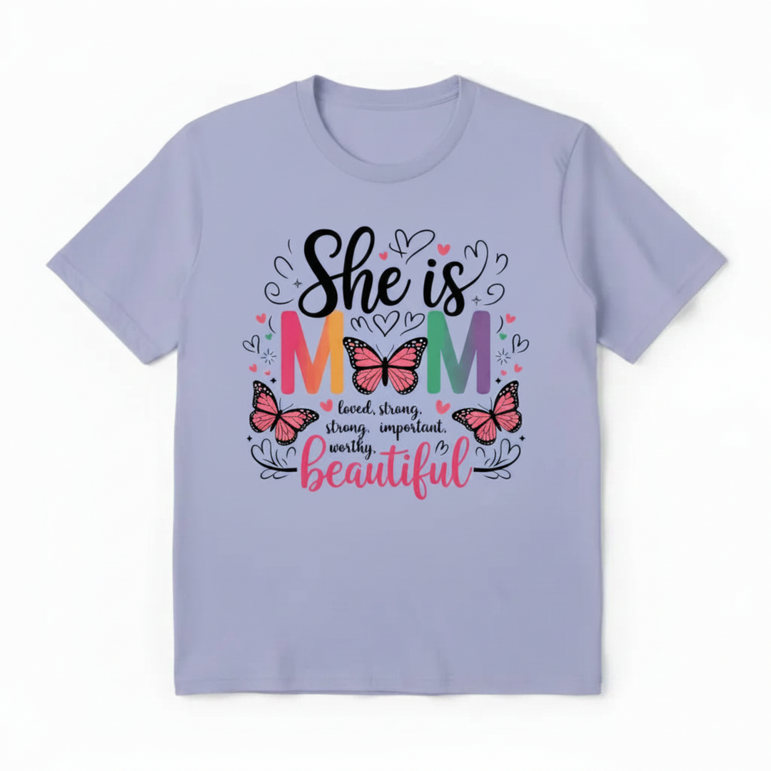 She is MOM Light Purple T-Shirt
