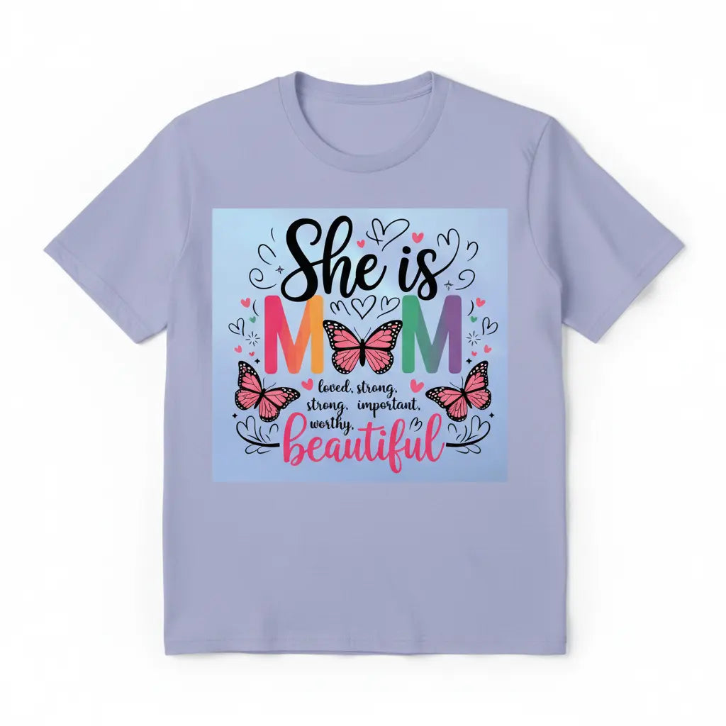 She is MOM Light Purple T-Shirt
