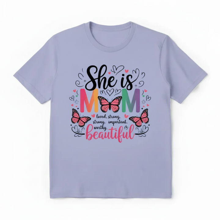 She is MOM Light Purple T-Shirt