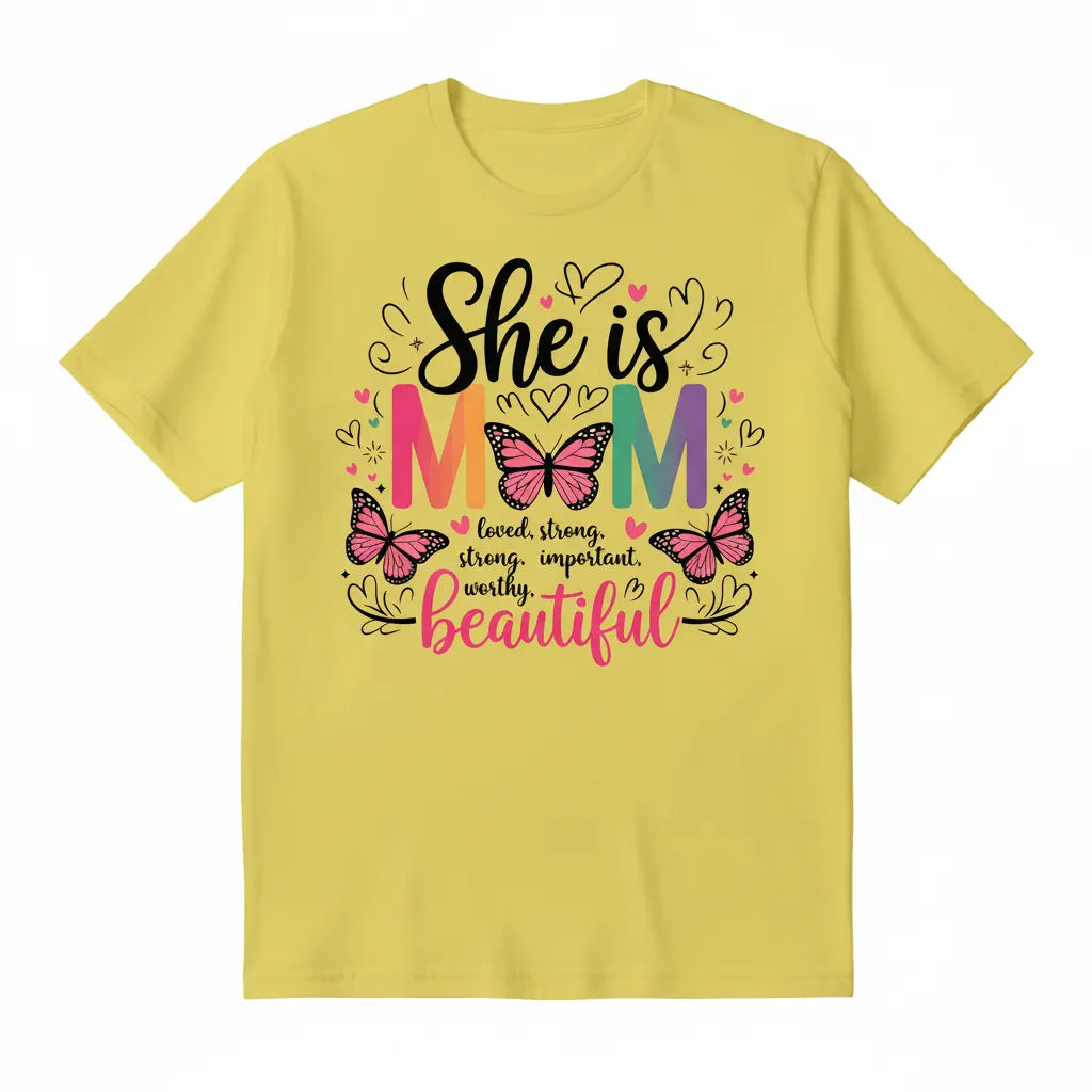 She is MOM Yellow T-Shirt