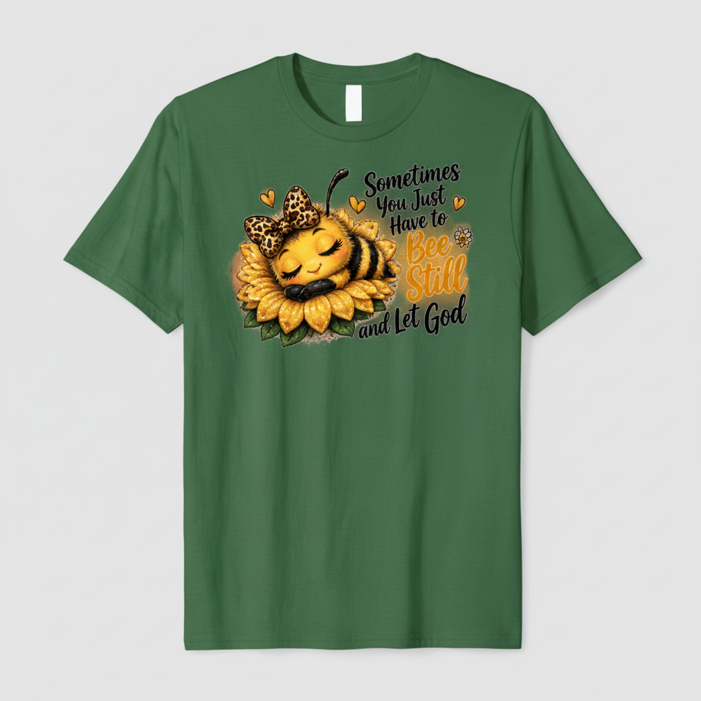 Solid hunter-green t-shirt mockup